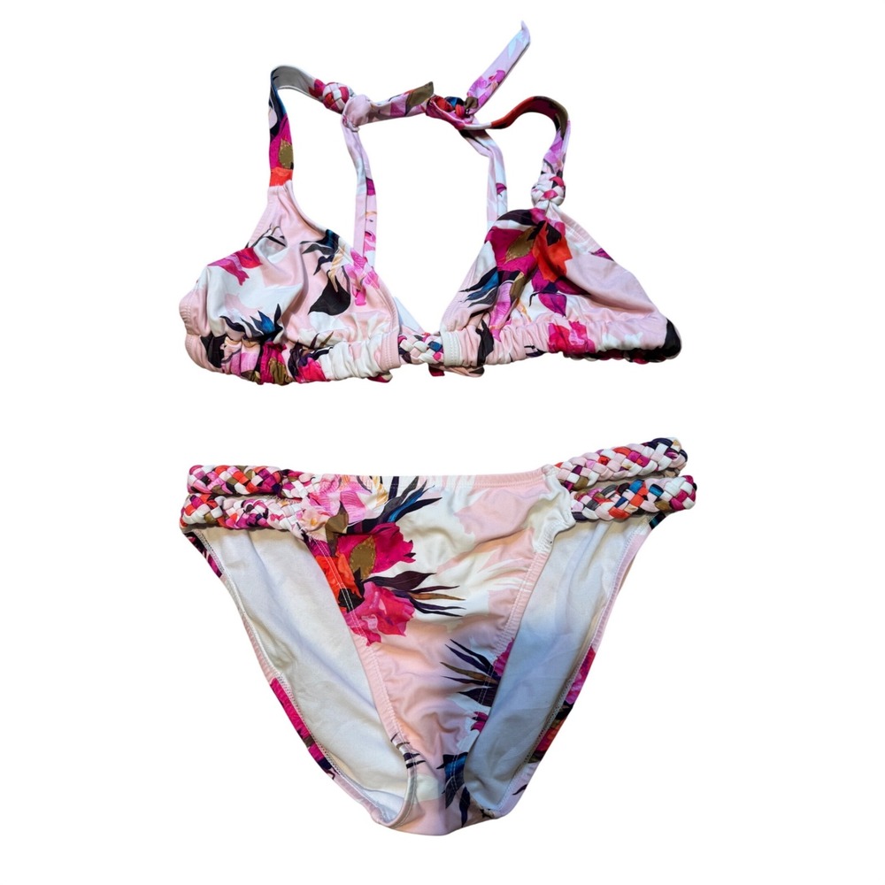 Ashley Graham‎ x Swimsuits For All Floral Braided Strap Bikini Set Women's 12